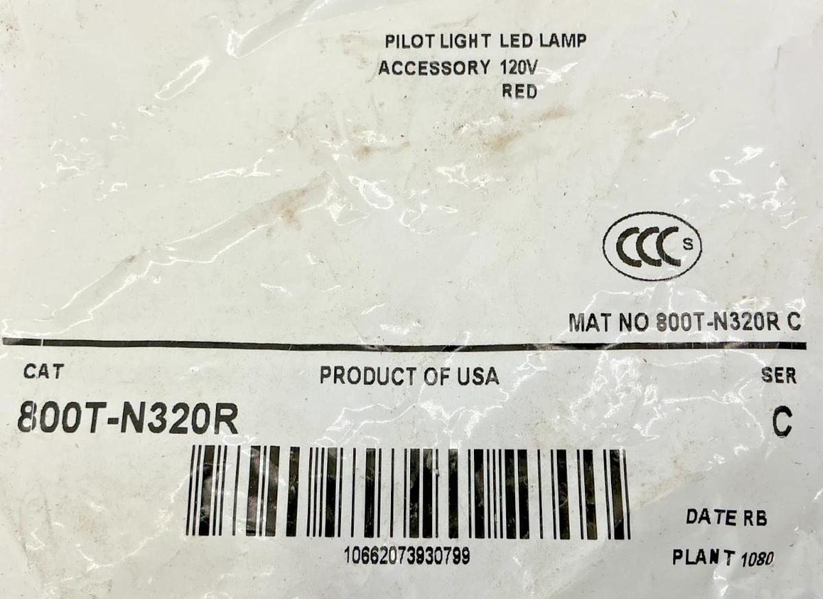 New Allen Bradley 800T-N320R Ser C Pilot Light Accessory LED Light Bulb 120V Red