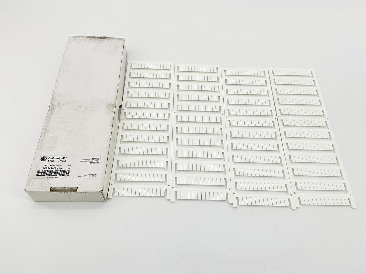 New Allen Bradley Pack of 4 1492-SM5X10 Marker Card Snap In 5X10mm Ser.A