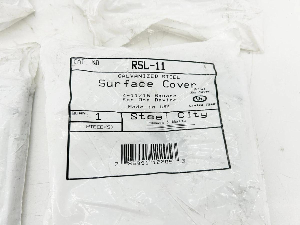 Lot of 4 New Steel City RSL-11 Galvanized Square Device Covers 4-11/16"