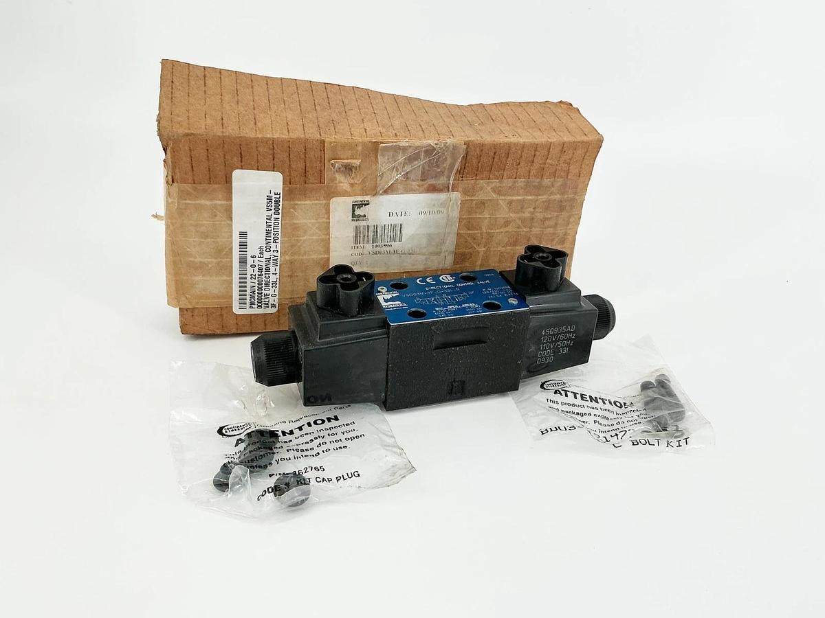 New Continental Hydraulics VSD03M-3F-G-33L-B Directional Control Valve 120V 26W