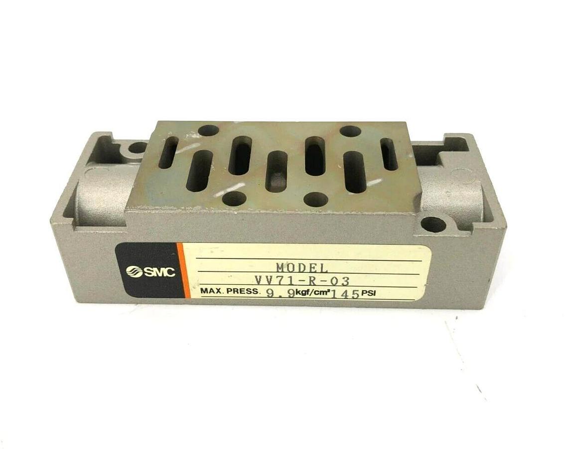 New SMC VV71-R-03 Exhaust Spacer 4/5 Port (Missing Hardware)