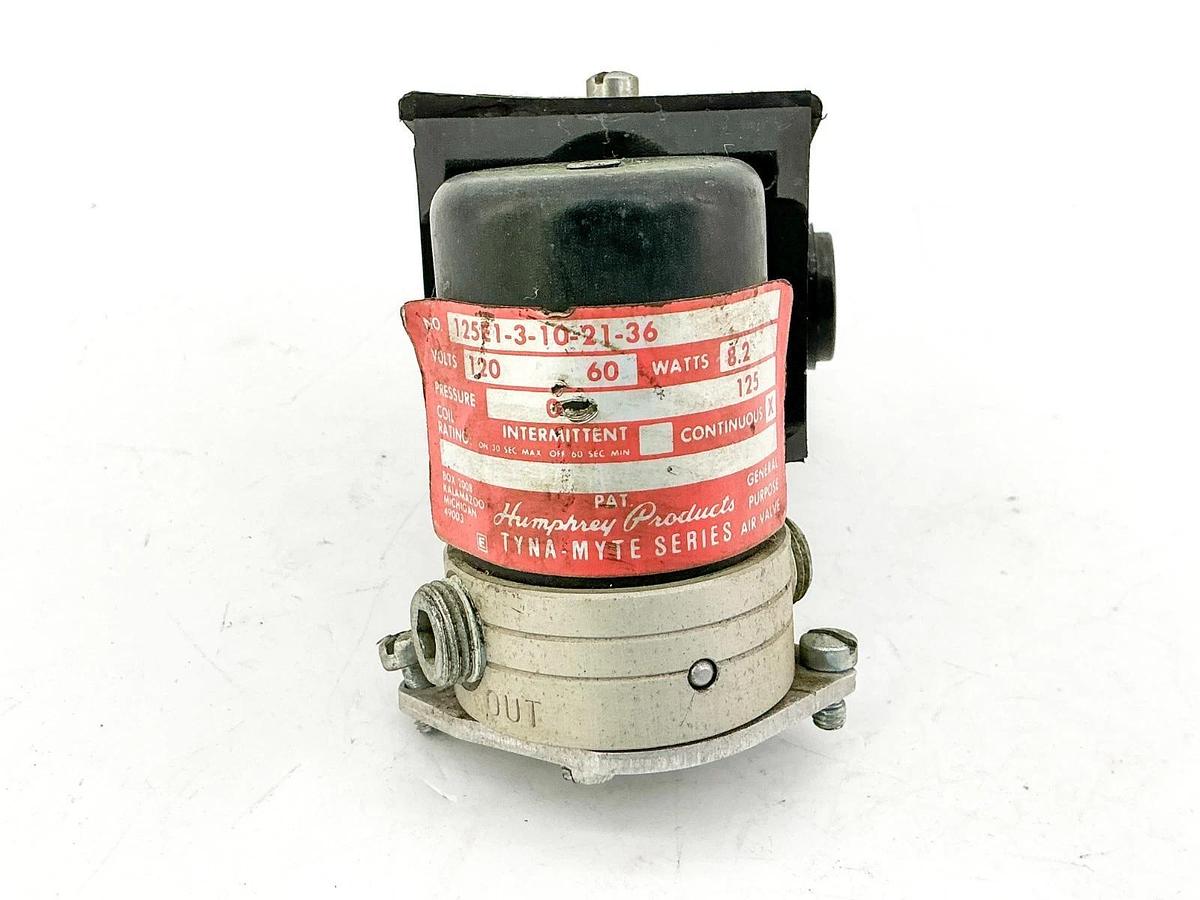 Used Humphrey 125E1-3-10-21-36 Solenoid Valve 0-125PSI 120V 8.2W