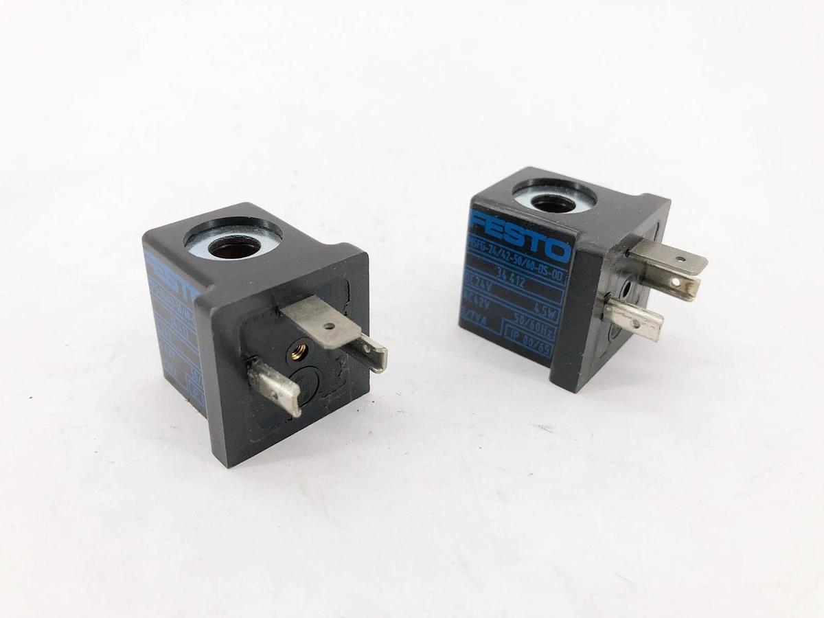 Lot of 2 New Festo MSFG-24/42-50/60-DS-OD Solenoid Coils 24VDC 34412 - No Box