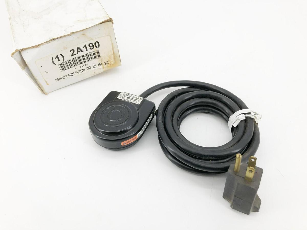 New Linemaster 491-SC3 Compact Foot Switch Momentary 10A 125VAC 2A190