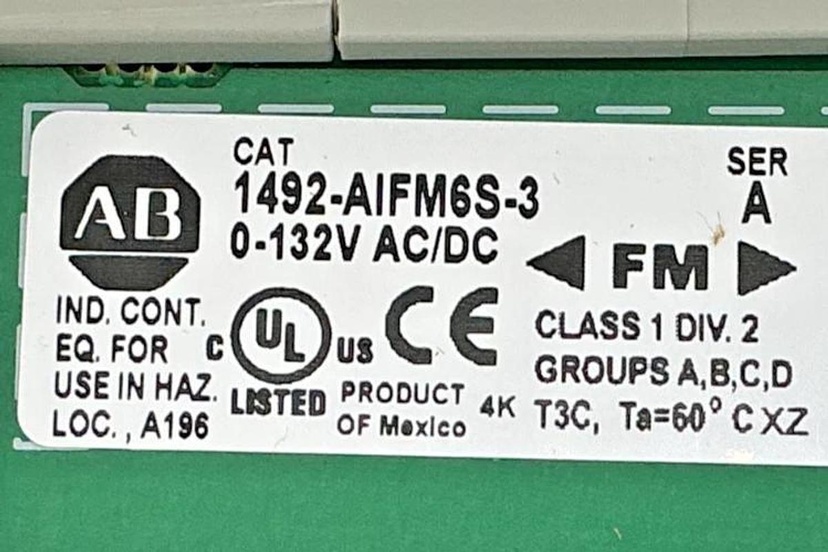 New Allen Bradley 1492-AIFM6S-3 Ser A 6CH Isolated Feed-Through Interface Module