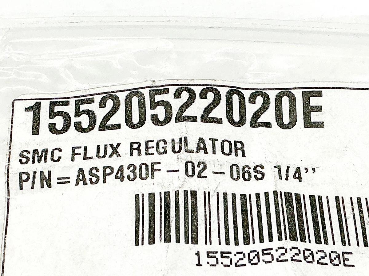 New SMC ASP430F-02-06S Flow Control Check Valve 1/4" - No Box