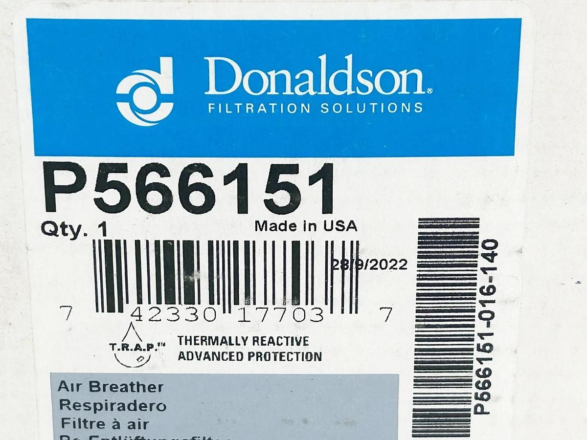 New Donaldson P566151 Breather Trap 3 Micron 1 NPT Thermally Reactive