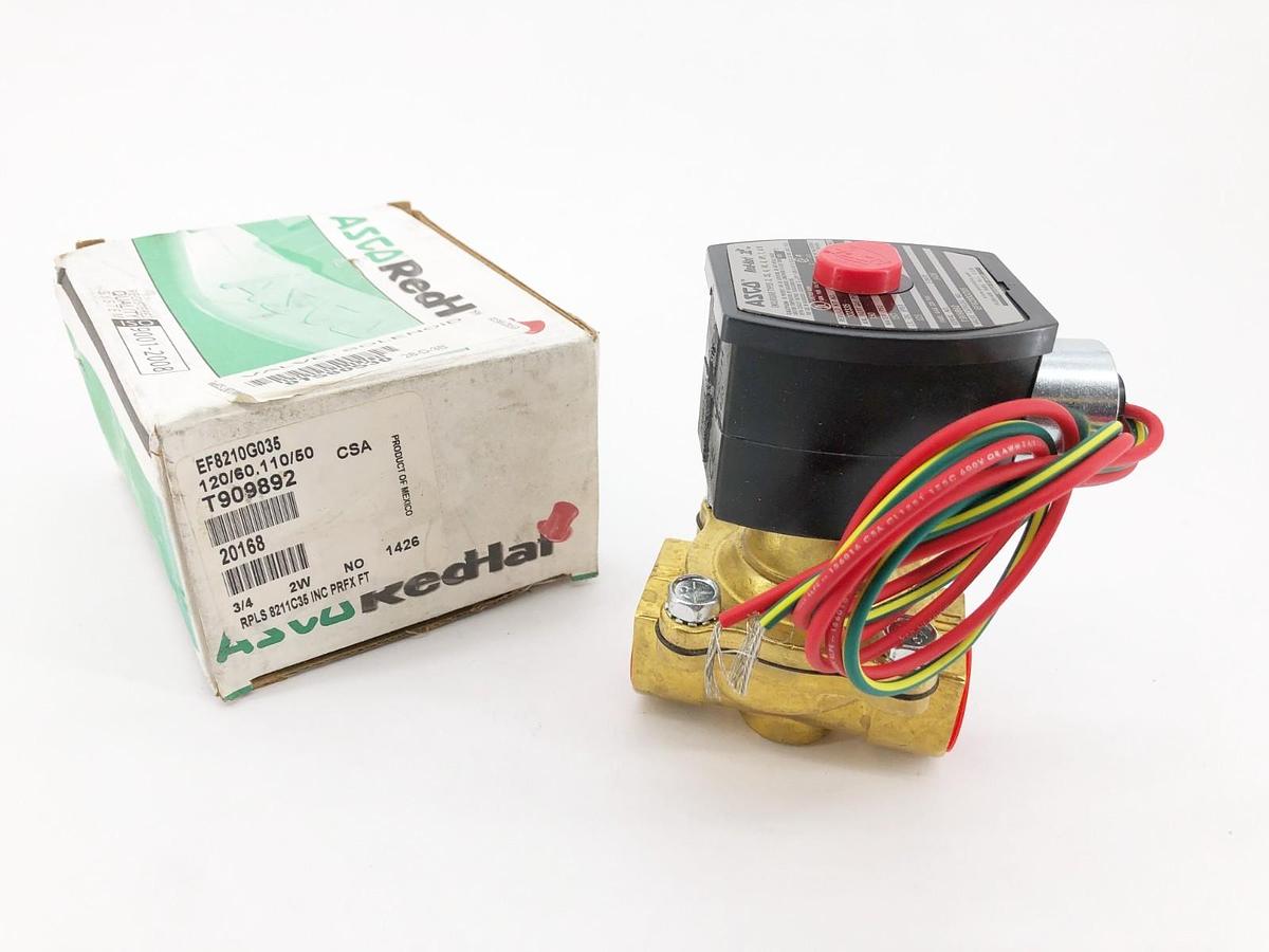 New Asco EF8210G035 110/120V Solenoid Valve 2-Way 3/4" NPT 150psi