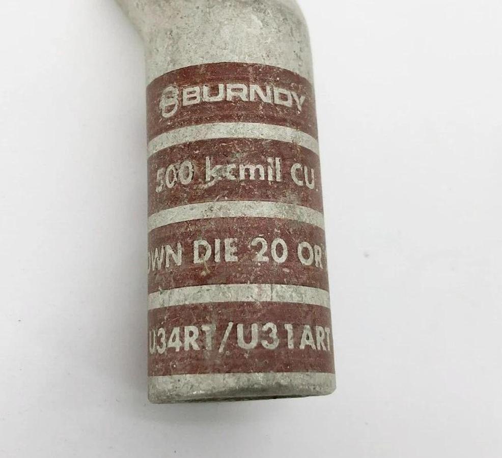 New Burndy YA34 Compression Lug 500kcmil Brown Die 20 or 299 1-Hole 5/8" Stud