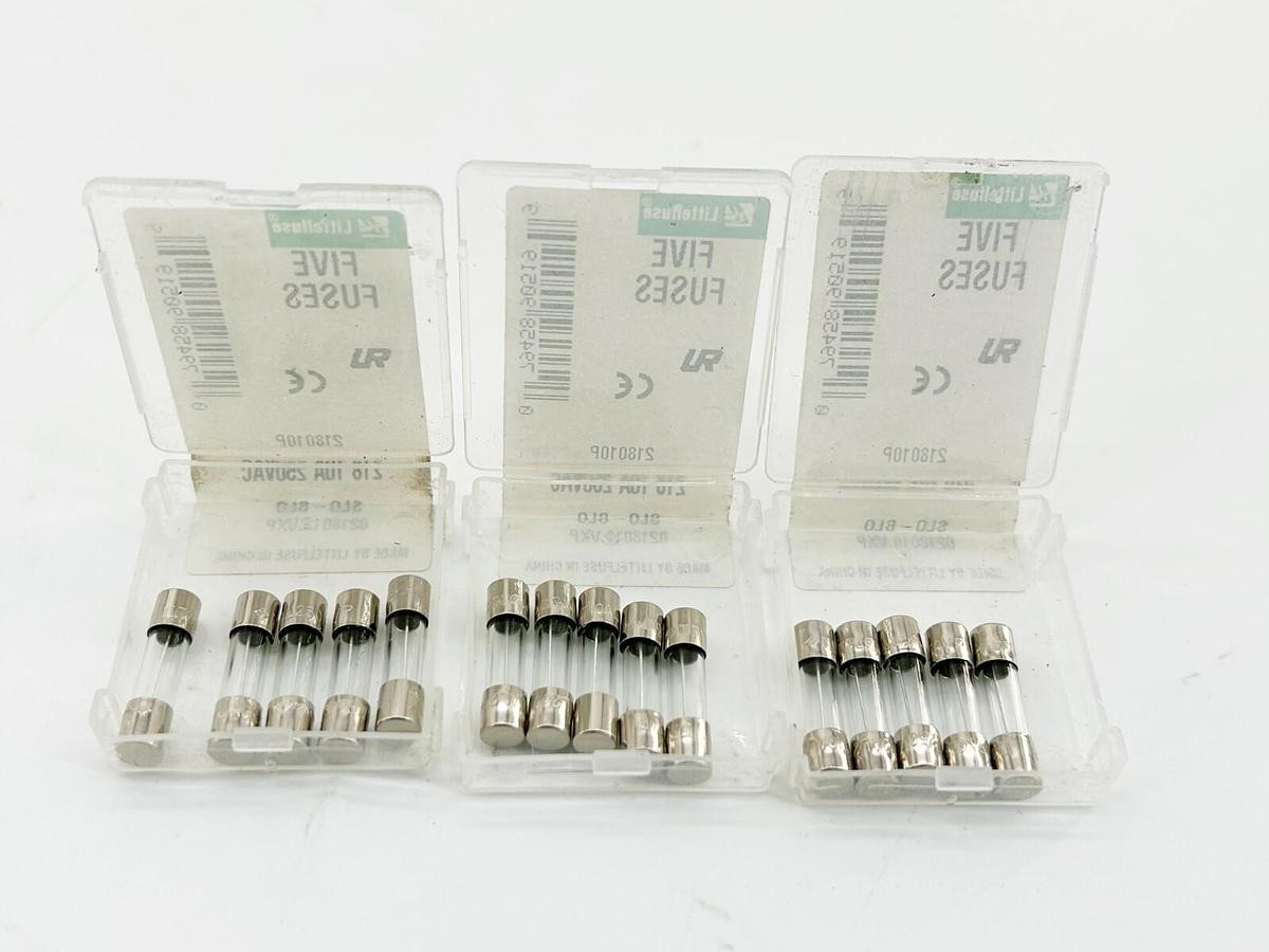 New Lot of 15 Littelfuse 218010P Glass Fuse 10A 250V 5X20MM
