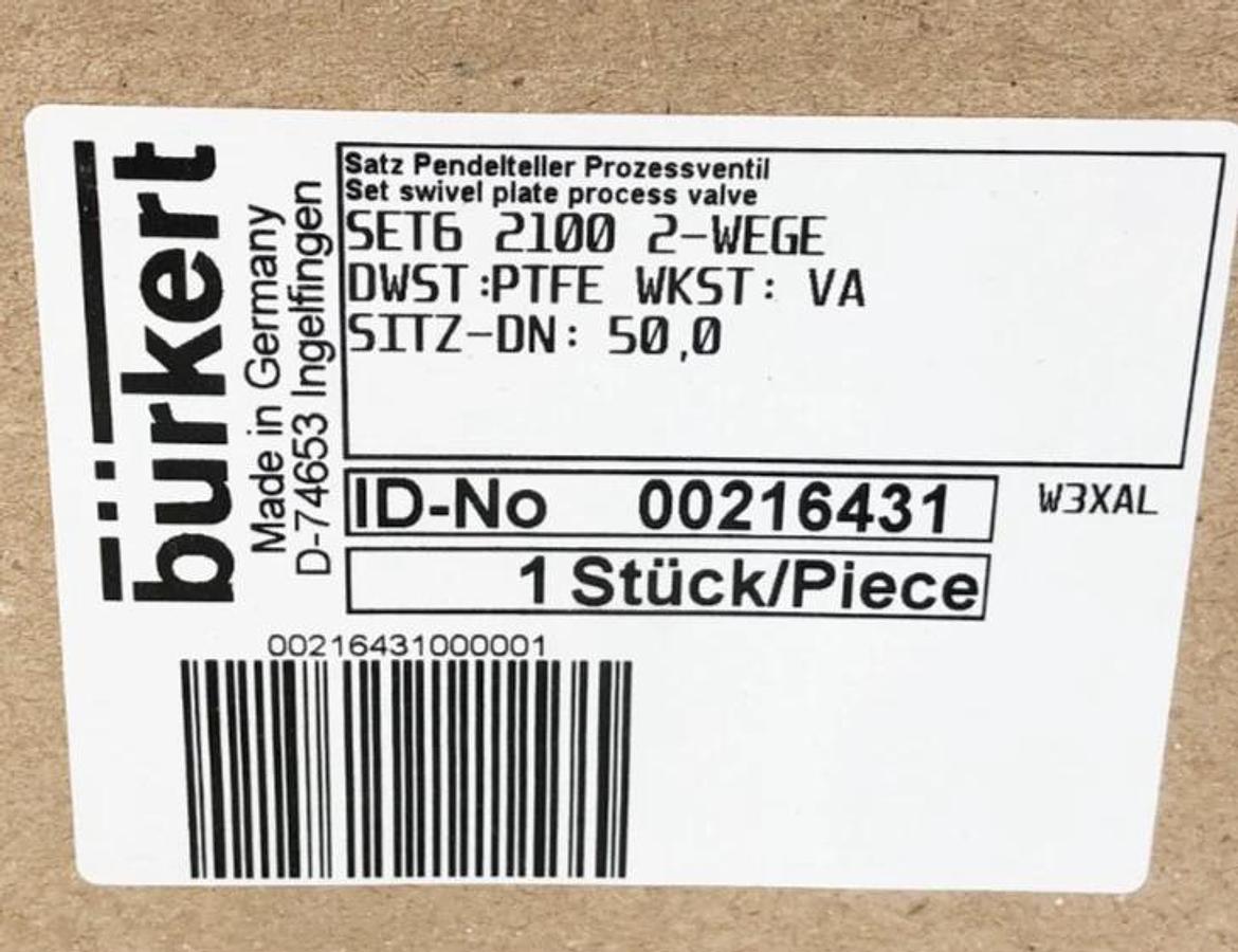 New Burkert SET6 2100 2-WEGE Valve Seal 00216431 - No Box