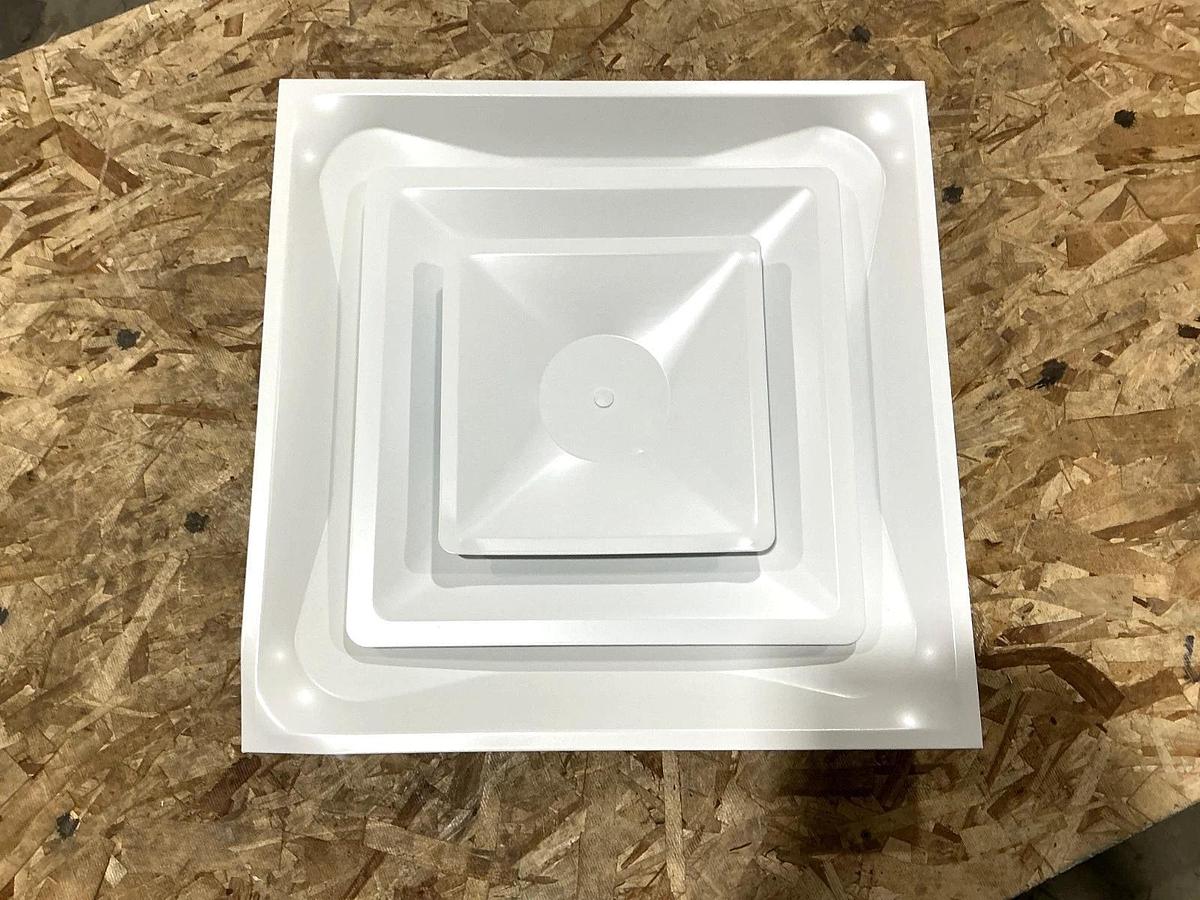 New Grainger 4MJU5 Steel Diffuser 23-3/4"x23-3/4"x12" Duct: 12" White