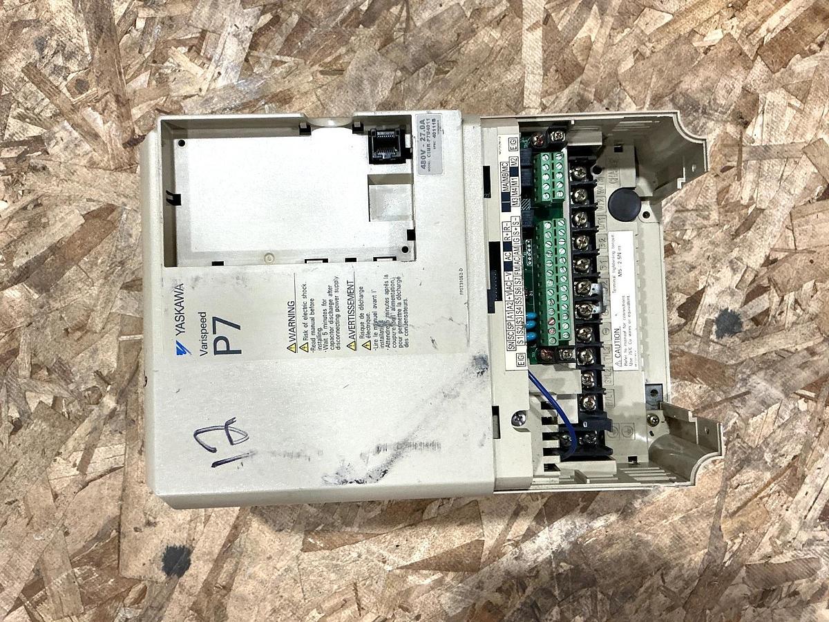 Used Yaskawa CIMR-P7U4011 Varispeed AC Drive 3PH 27A 480VAC FOR PARTS ONLY