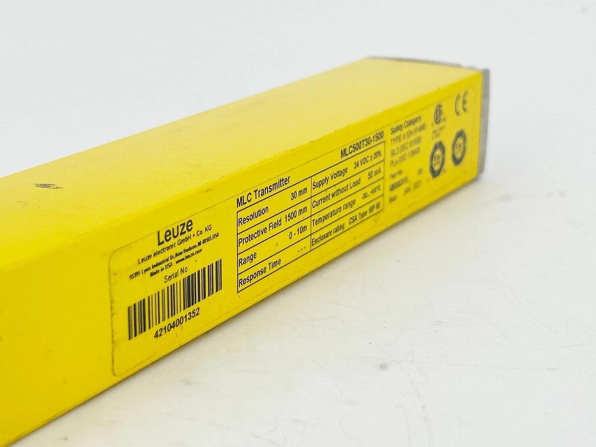 Used Leuze MLC500T30-1500 Safety Light Curtain Transmitter MLC 500 Series