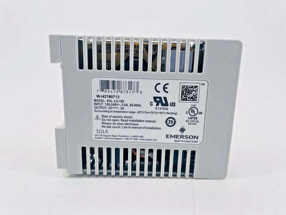 New Emerson Sola SVL 3-5-100 Power Supply 15W 5V 100-240V