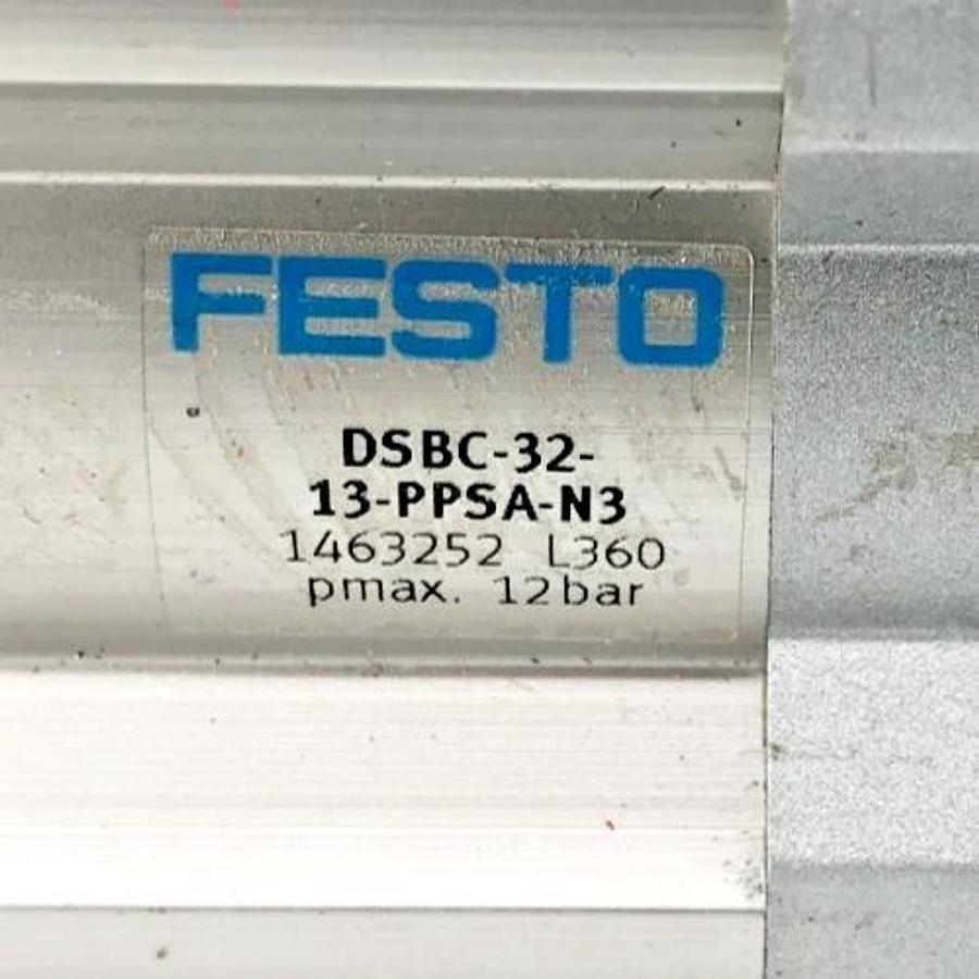 Used Festo DSBC-32-13-PPSA-N3 Pneumatic Cylinder 1463252 12 bar