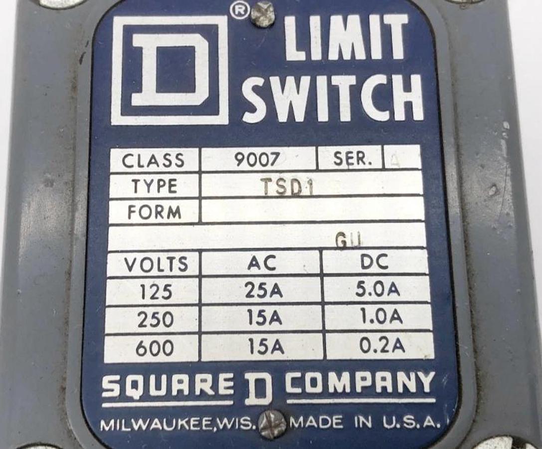 New Square D 9007TSD1 Rotary Lever Limit Switch 600VAC Ser. A - No Box