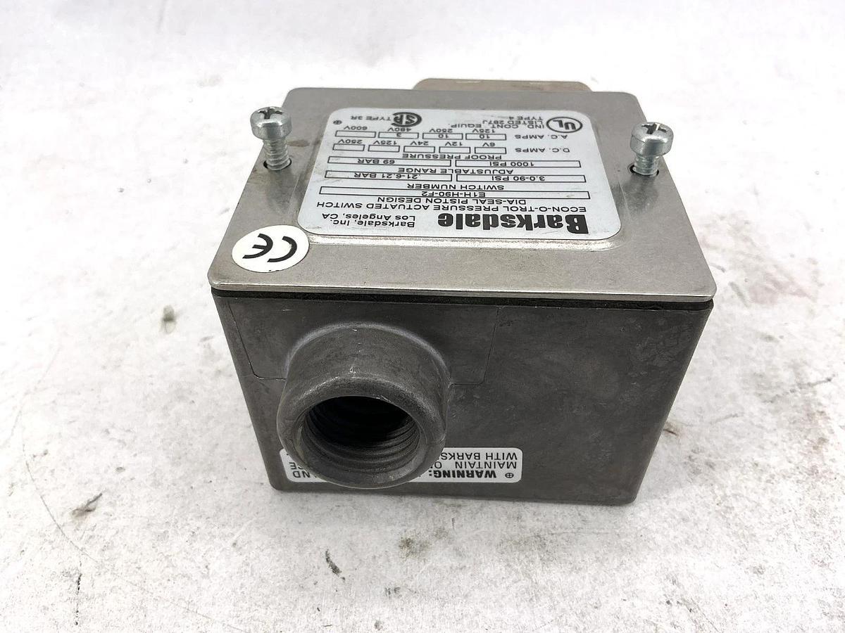 New Barksdale E1H-H90-F2 Pressure Switch 1000PSI .21-6.21 BAR 10A 600V - No Box