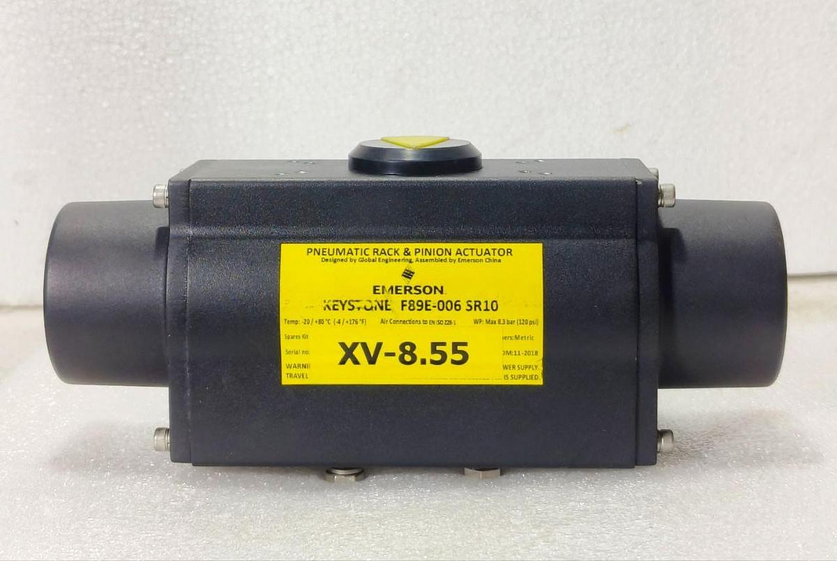 Used Emerson F89U-014SR10 Pneumatic Rack & Pinion Actuator 120PSI