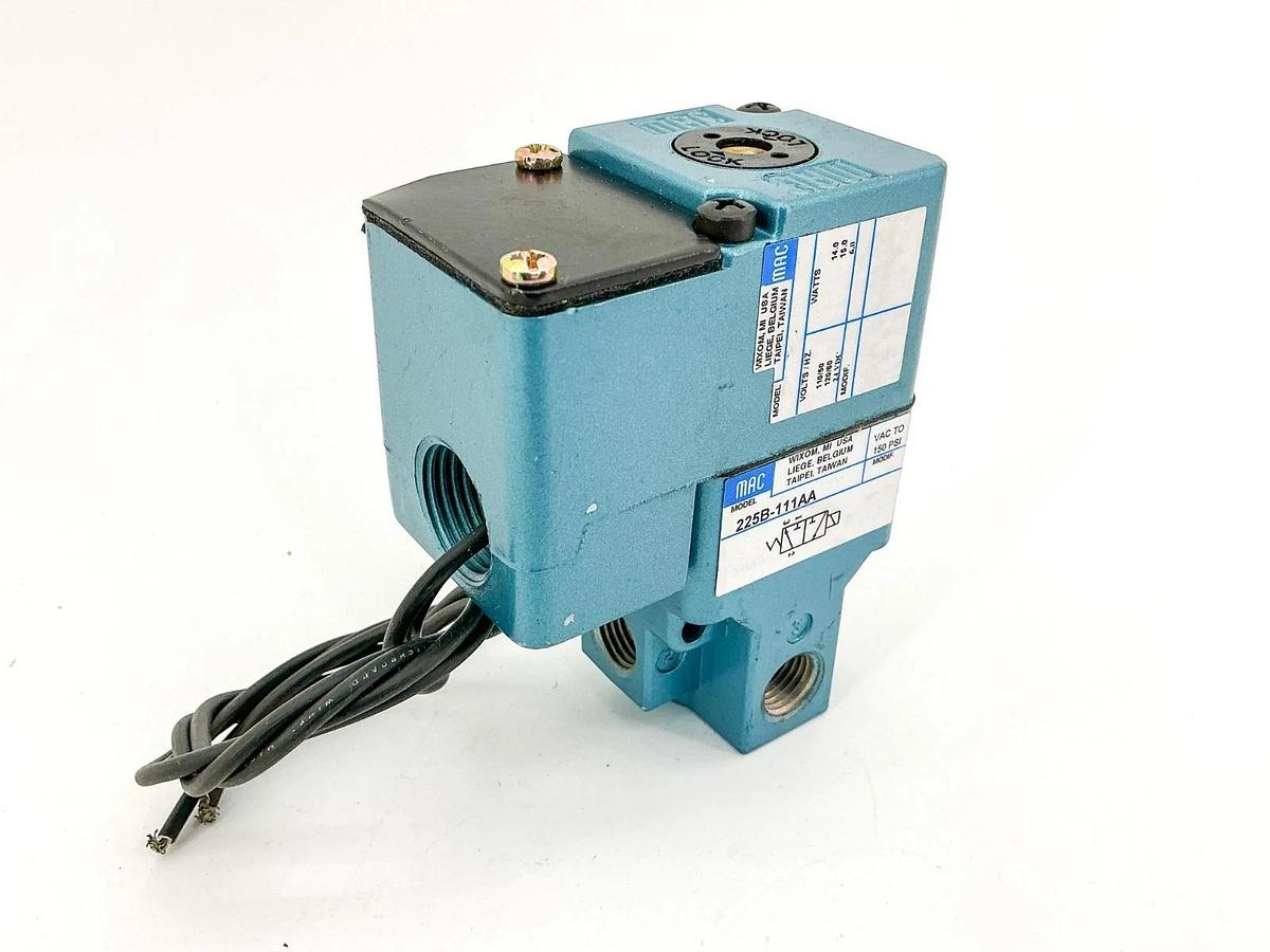 New Mac Valves 225B-111AA Solenoid Valve 110/120V 15W 150PSI - No Box