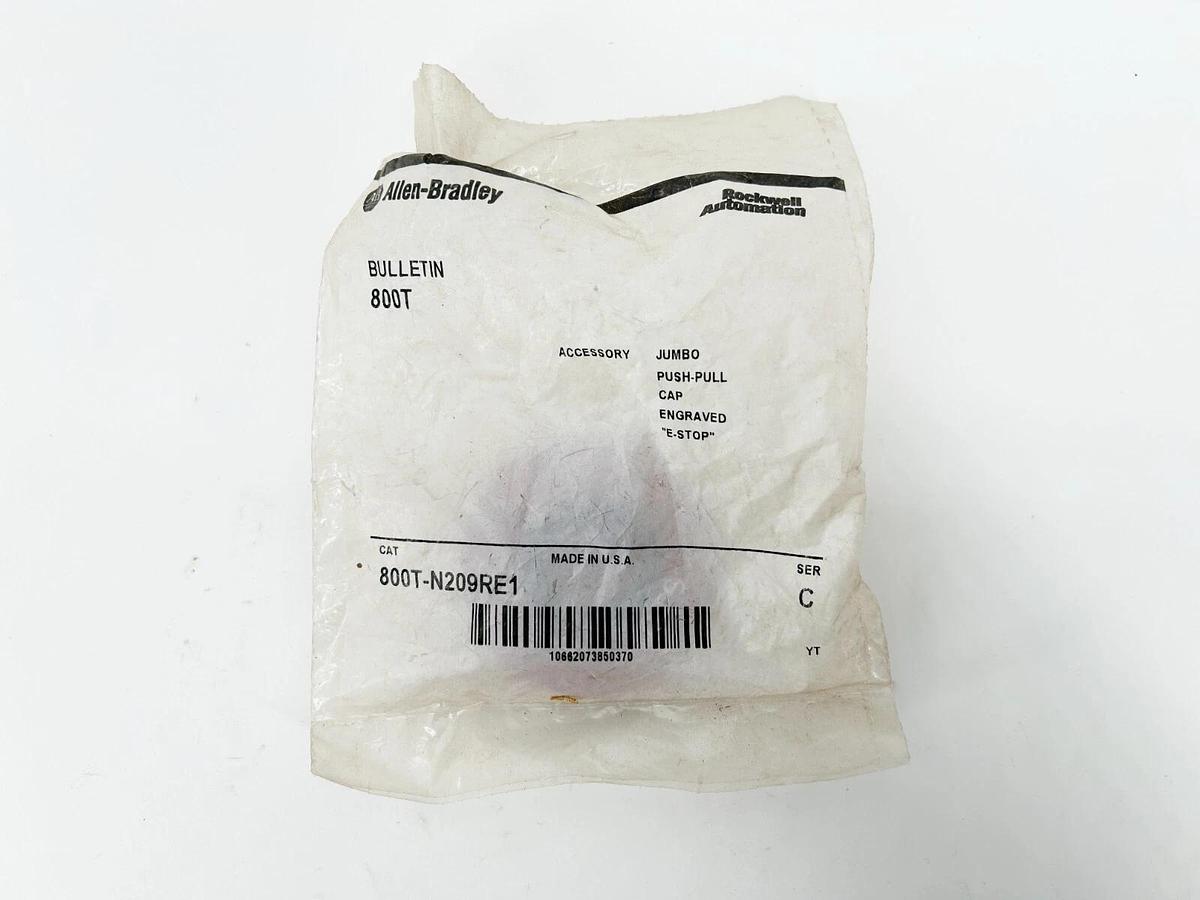 New Allen Bradley 800T-N209RE1 Pushbutton Cap 30MM Jumbo Red Illuminated Ser.C