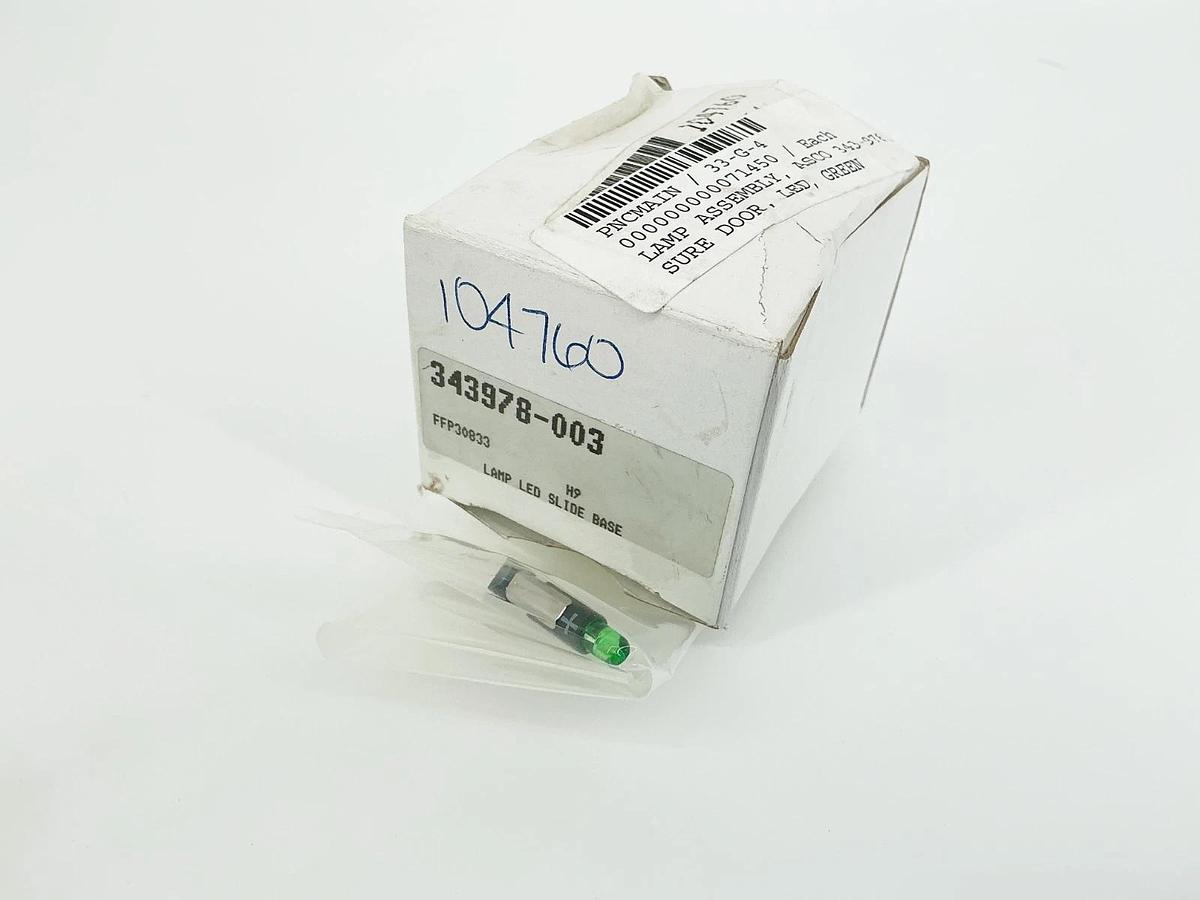 New Lot of 2 Asco 343978-003 Lamp LED Slide Base Green 104760