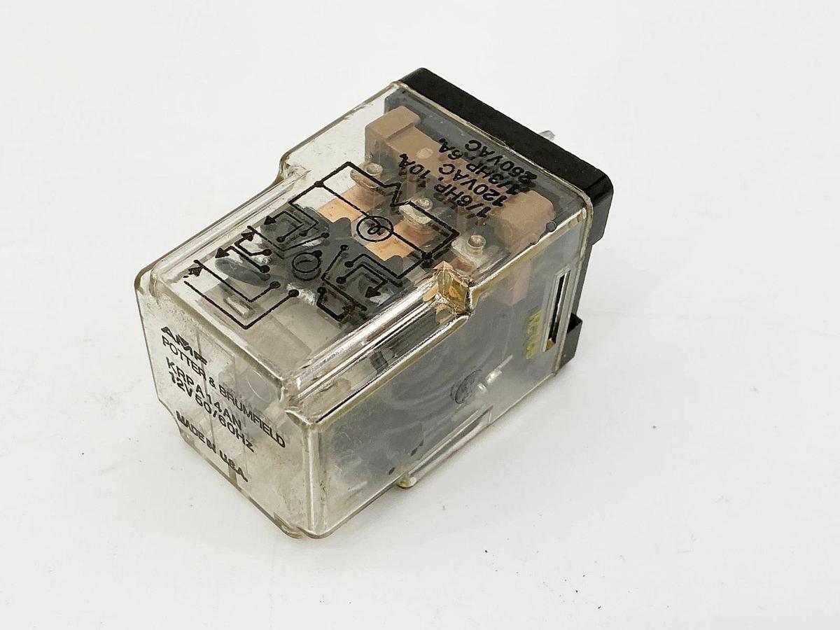 New Potter Brumfield KRPA14AN 12V Relay 12V 50/60Hz 10A 1/6HP