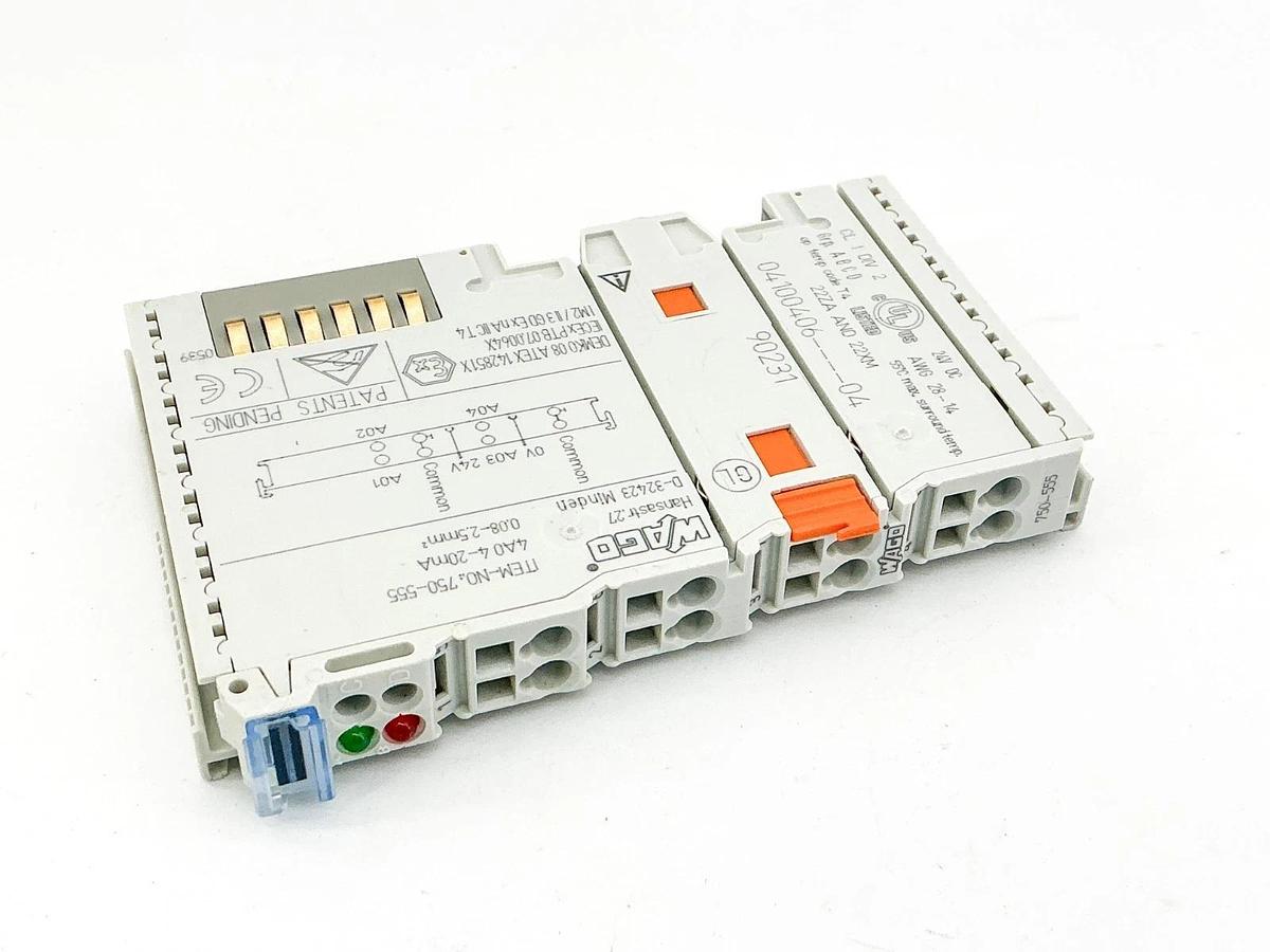 New Wago 750-555 4A0 Analog Output Module 4-20mA 24V D-32423