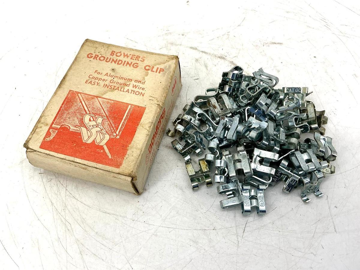 Box of 50 New Bowers GC Grounding Clip for Aluminum and Copper Ground Wire