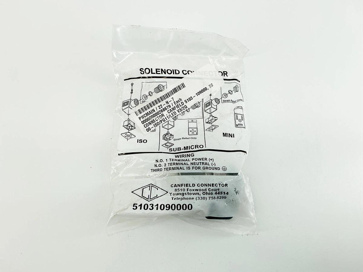 New Lot of 4 Canfield 5103-1090000Solenoid Valve Connector 48V 50/60Hz