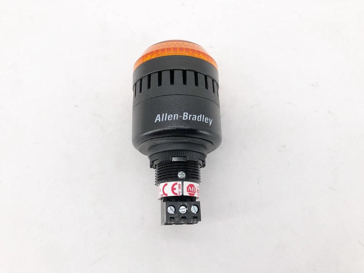 New Allen Bradley 855PC-B10ME522 Ser. A Sounder w/ LED Amber 120VAC