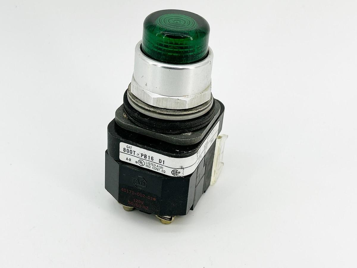 New Allen Bradley 800T-PB16GD1 Push Button 30MM Illuminated 120V Ser. T - No Box