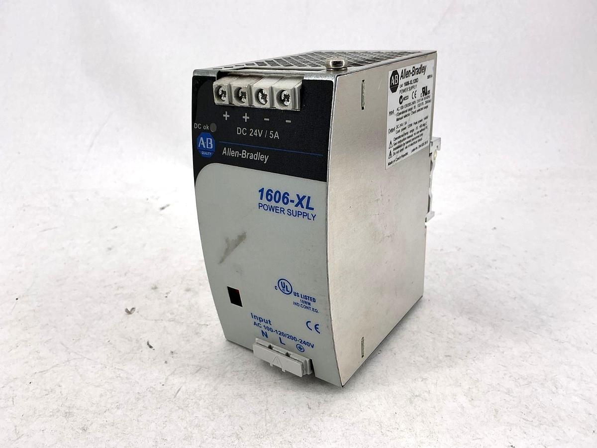 Used Allen Bradley 1606-XL120D Ser A Power Supply 24VDC Output 120/240VAC Input