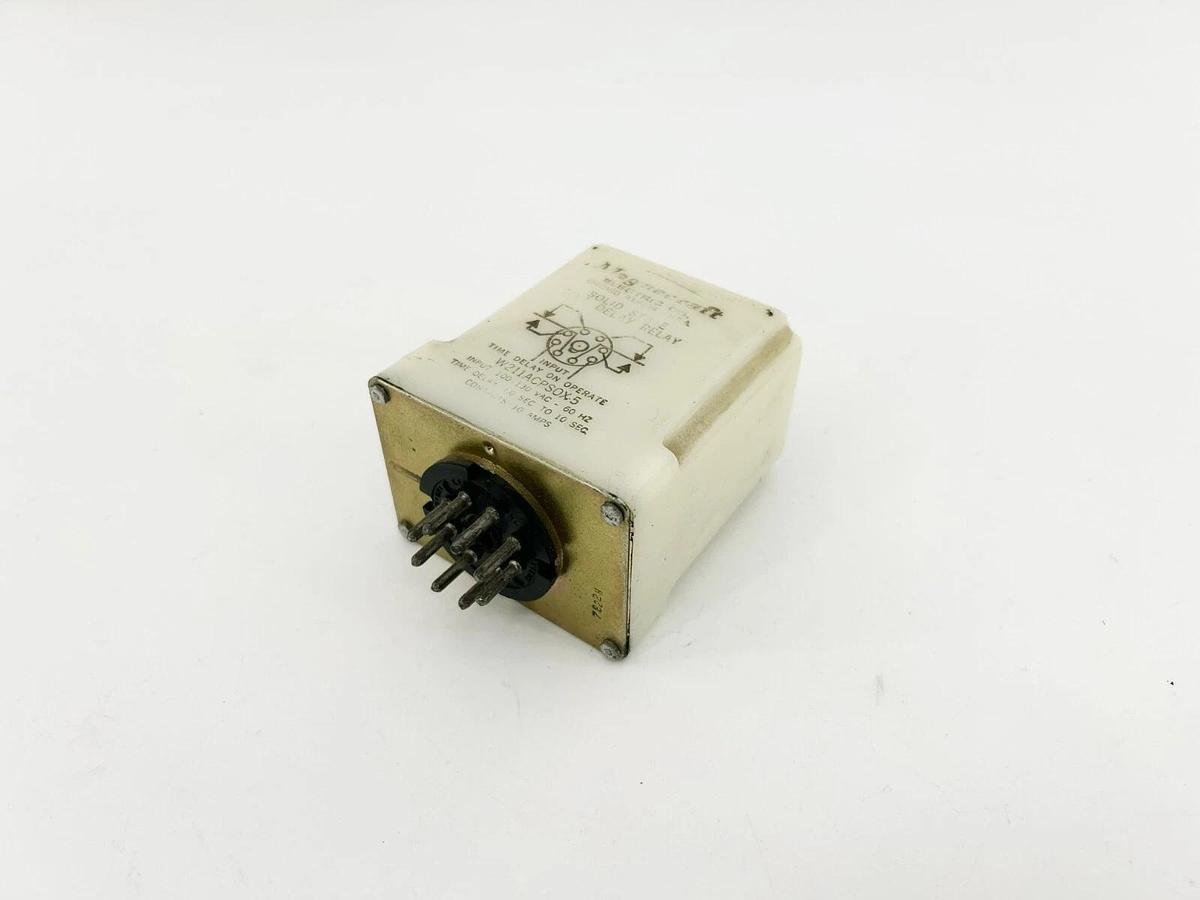 Used Magnecraft W211ACPSOX-5 Time Delay Relay, 120VAC 10A 0.1-10S
