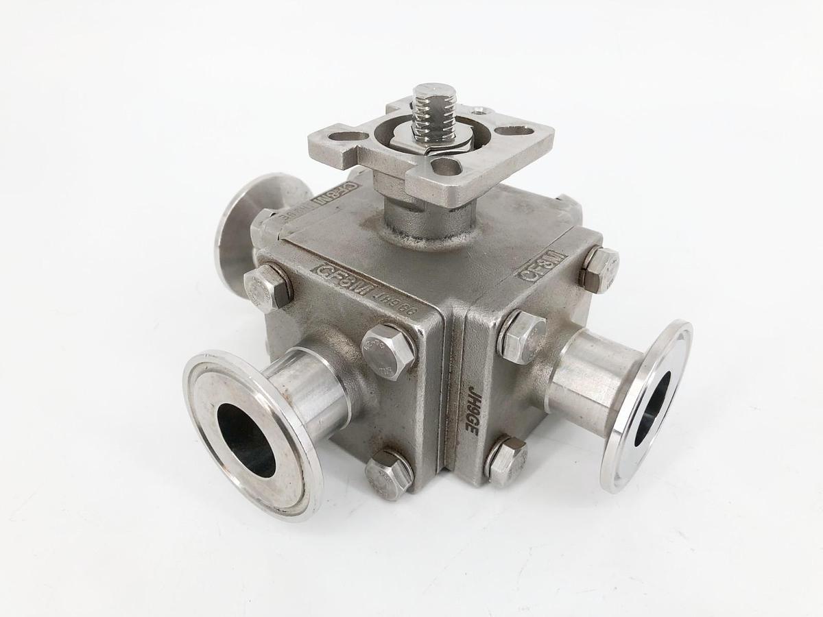 New 1" CF8M 200WOG Stainless Steel Sanitary Valve 3-Way - No Box
