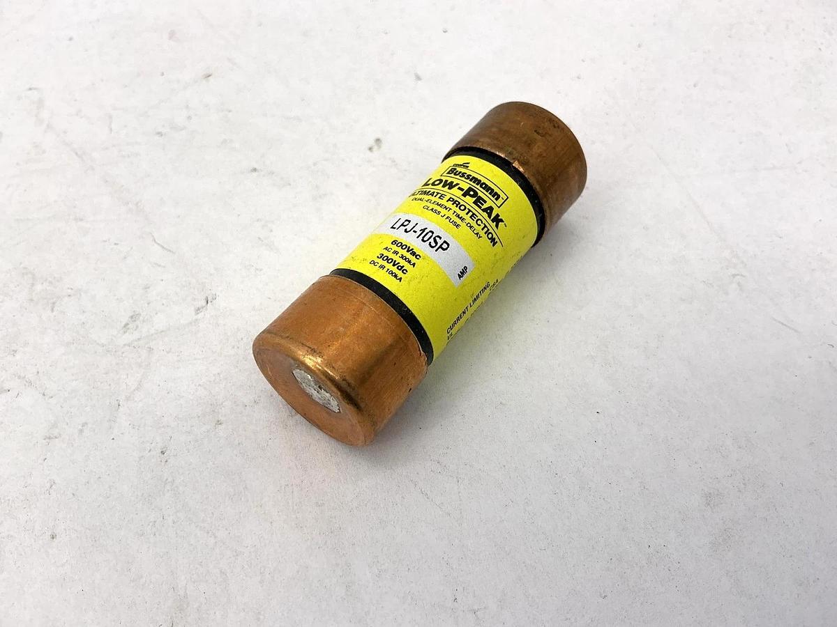 Lot of 2 New Bussmann LPJ-10SPK Low-Peak Dual-Element Class J Fuse 10V 600V