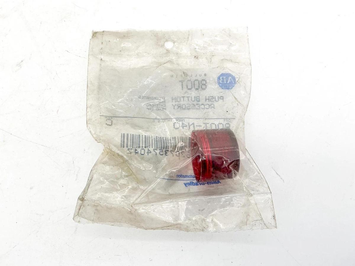 New Lot of 5 Allen Bradley 800T-N40 Illuminated Red Extended Cap Red Ser.C