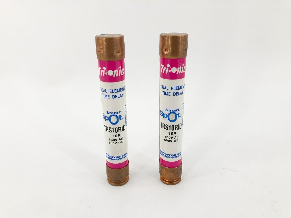 Lot of 2 New Ferraz Shawmut TRS10RID Smart Spot Fuses 10A 600VAC/DC
