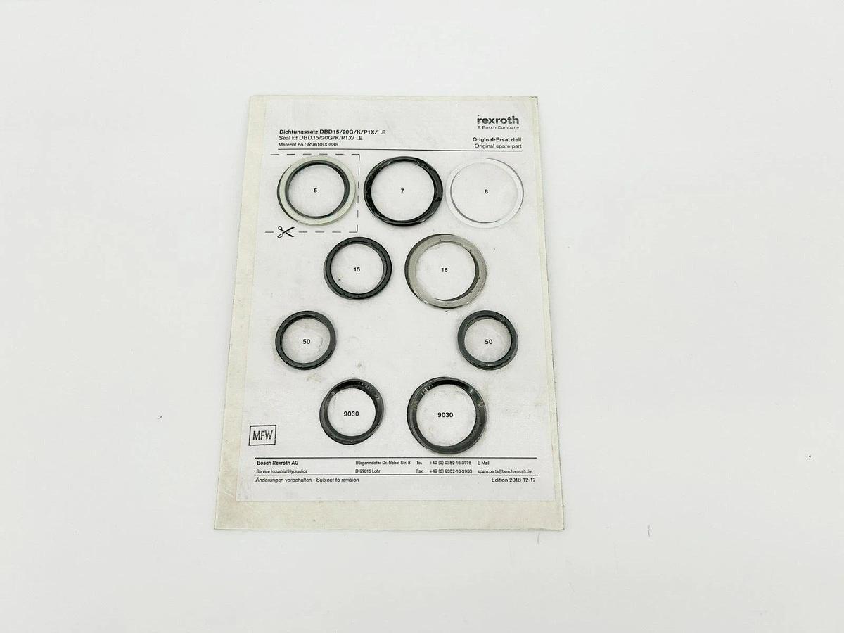 New Bosch Rexroth R961000888 Seal Kit, DBD.15/20G/K/P1X/.E