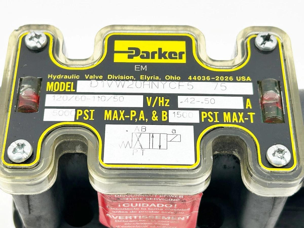 New Parker D31VW20H4NYCF5 75 Hydraulic Valve 5000PSI 120V 50/60Hz - No Box
