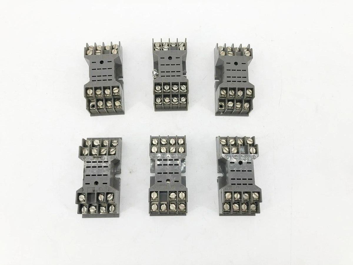 Used Lot of 6 Potter & Brumfield 27E166 Relay Sockets 5A 300V