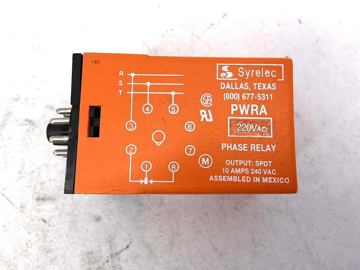 New Crouzet PWRA220A Phase Relay 220VAC 8-Pin 10A 240VAC Syrelec