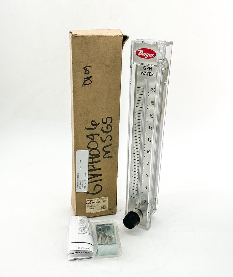New Dwyer 116245-30 Flow Meter .2-20 GPH Water RMC-134-SSV