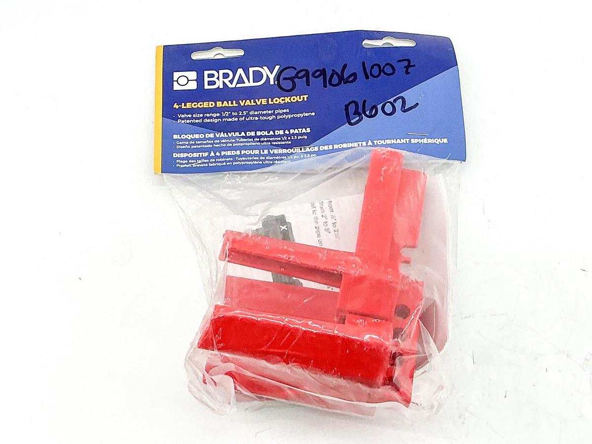 New Brady BS07A-RD 4 Legged Ball Valve Lockout 1/2-2.5" Pipes