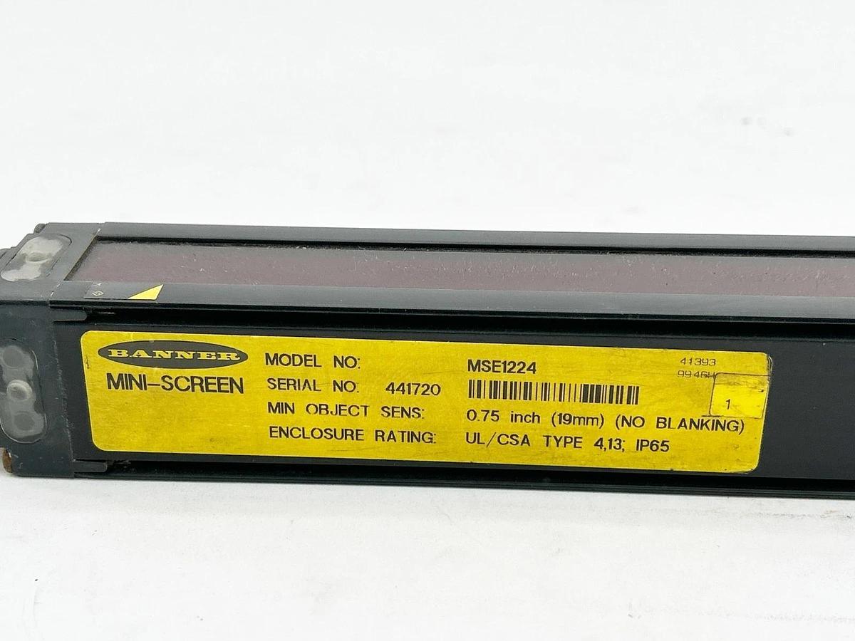 Used Banner MSE1224 Safety Light Screen Anodized Emitter 5Pin Mini-Screen