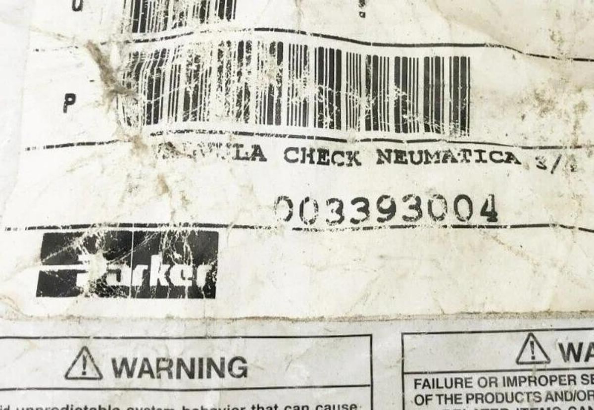 New Parker 003393004 Check Valve 3/4" FNPT 0-250psi