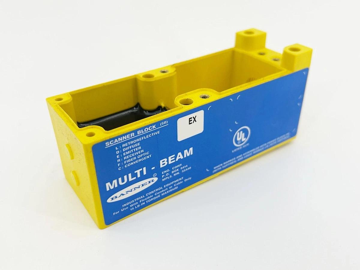 New Banner Engineering SBEX Photoelectric Scanner Block 200M Range 16445