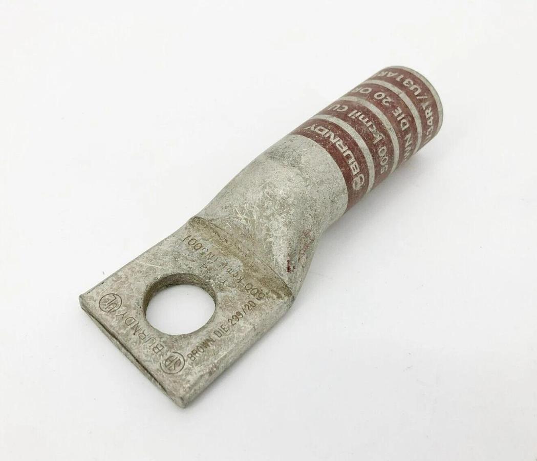 New Burndy YA34 Compression Lug 500kcmil Brown Die 20 or 299 1-Hole 5/8" Stud