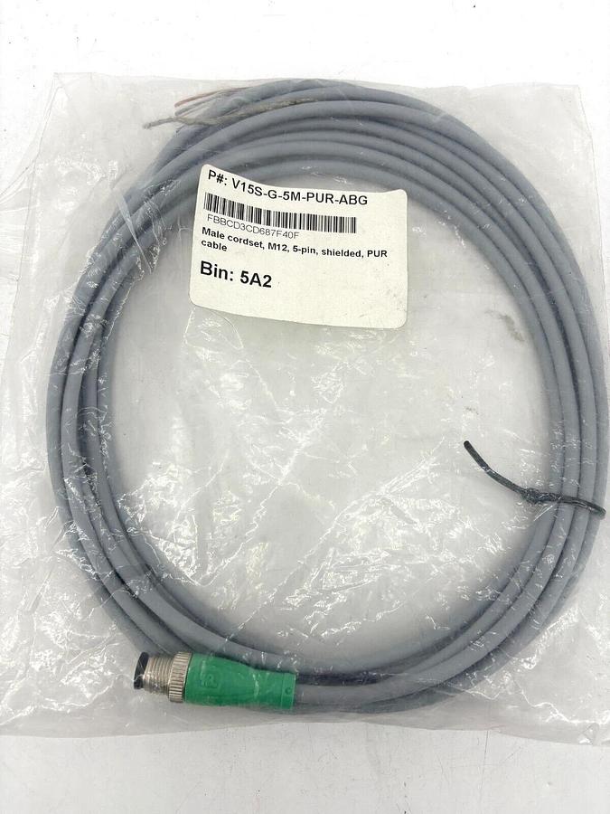 New Pepperl + Fuchs V15S-G-5M-PUR-ABG Shielded Cable Connector