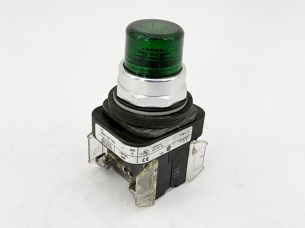 Used Allen Bradley 800T-QT10G Push Button Green 120V Ser.T
